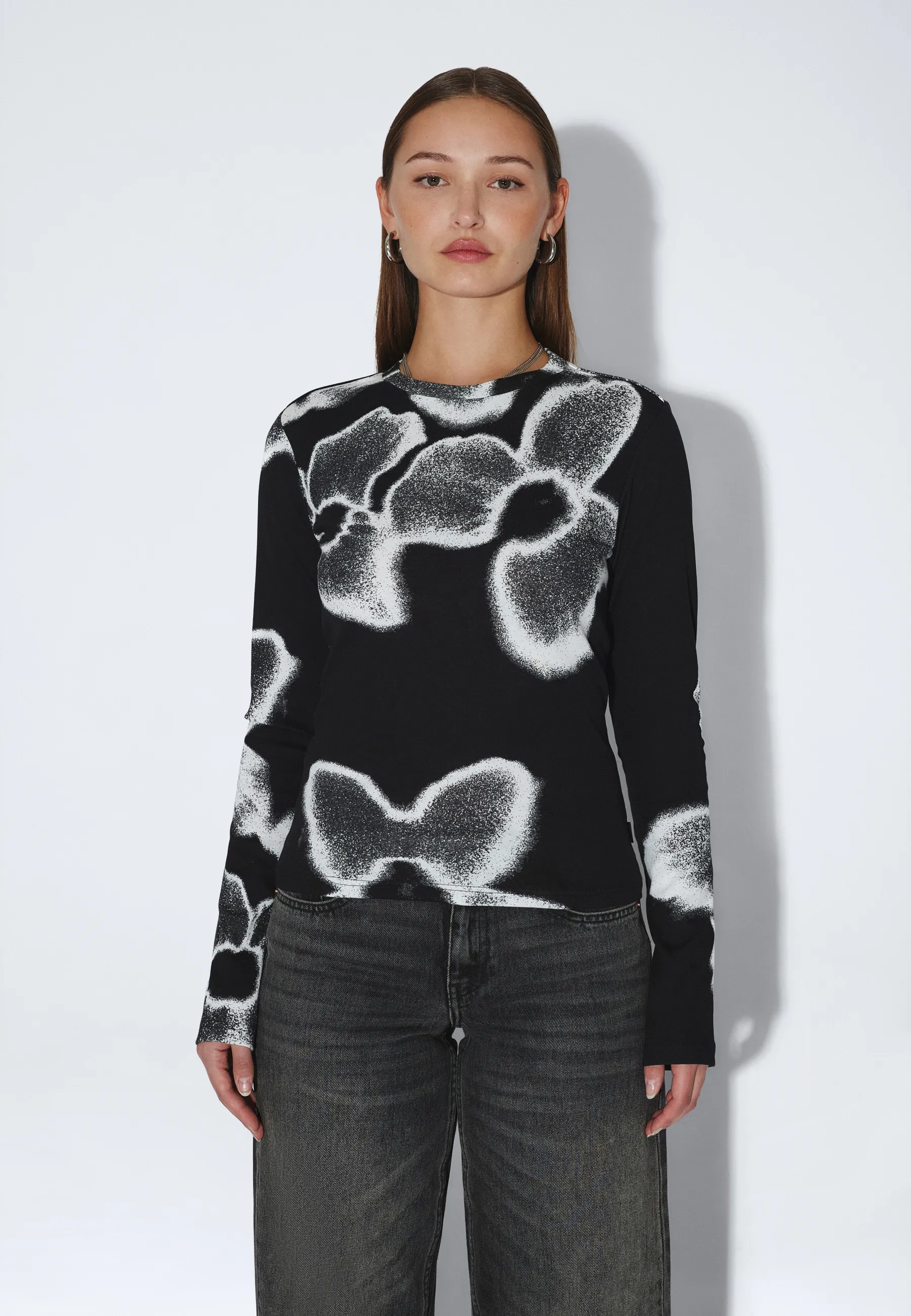 Amara Top - Black AOP Flower - Image 6