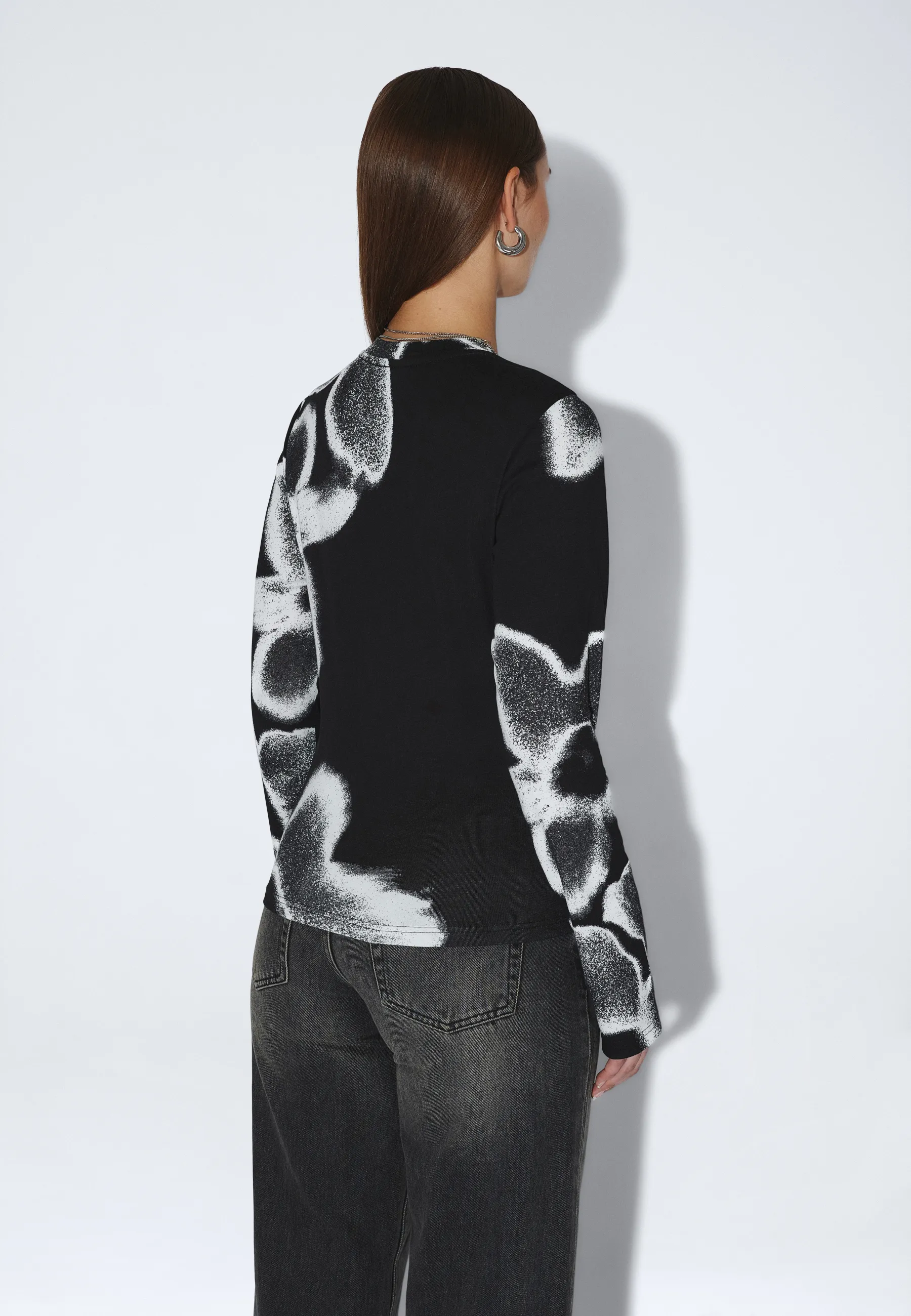 Amara Top - Black AOP Flower - Image 8