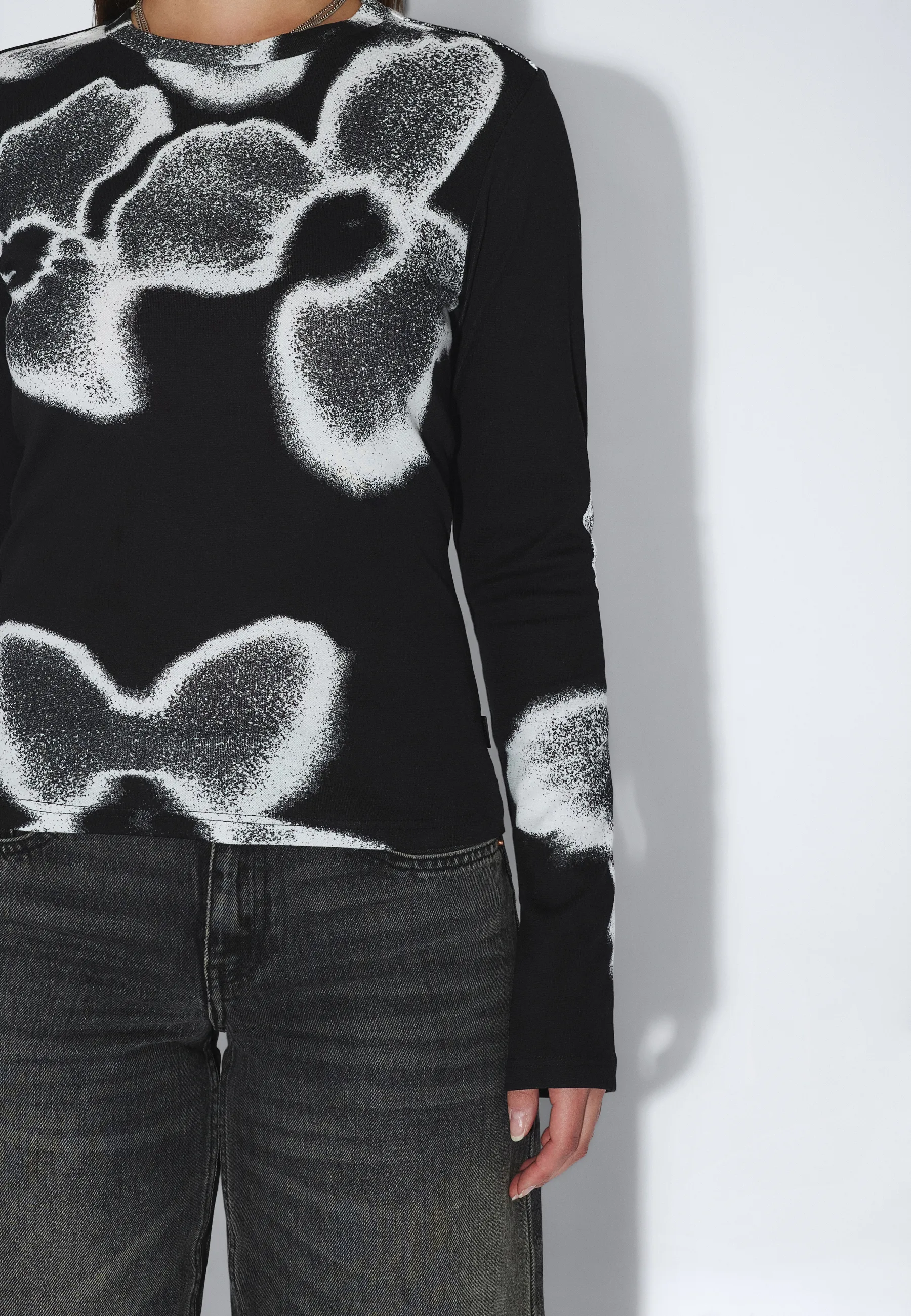 Amara Top - Black AOP Flower - Image 9