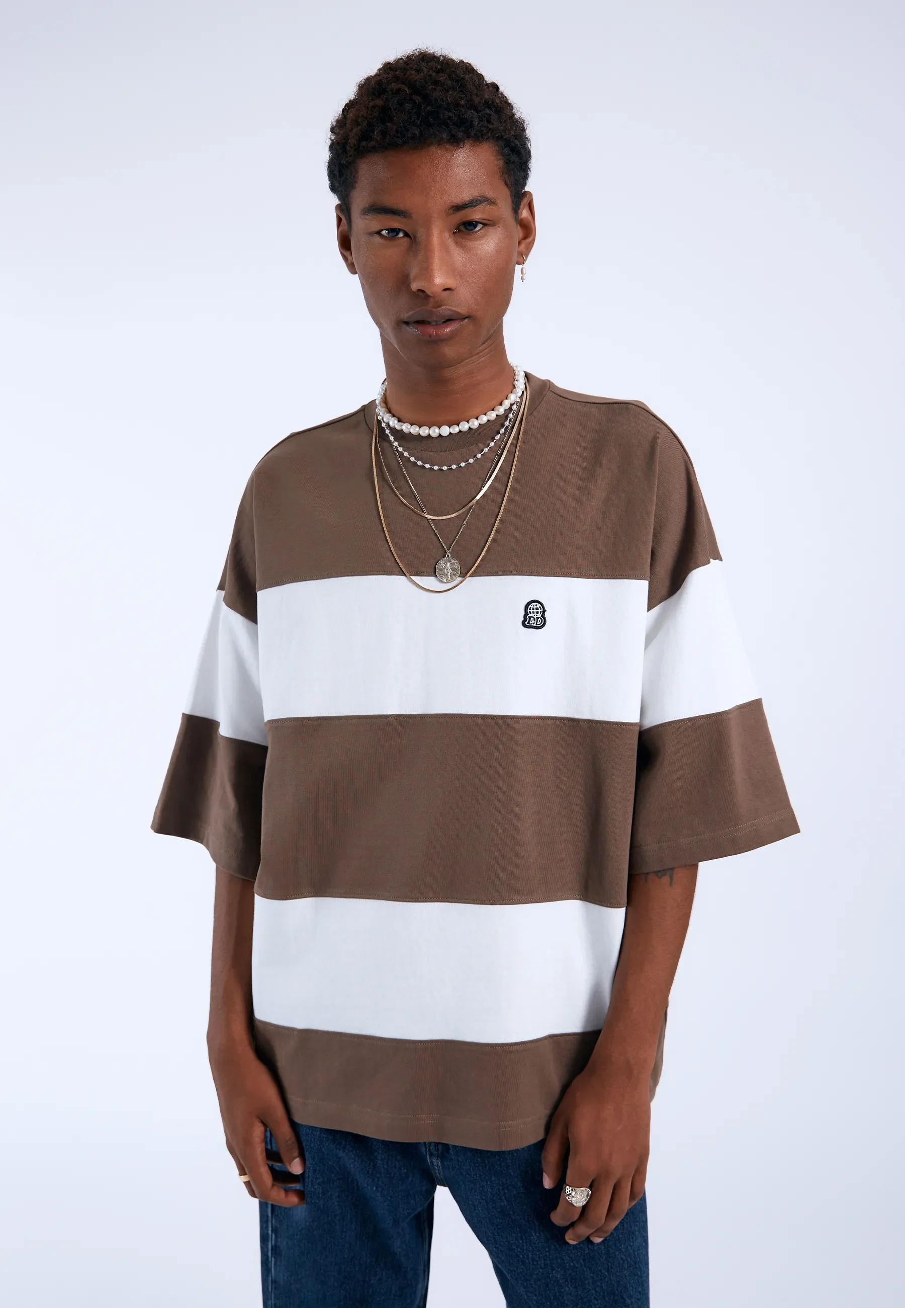 Curtis Tee - Morel Stripe