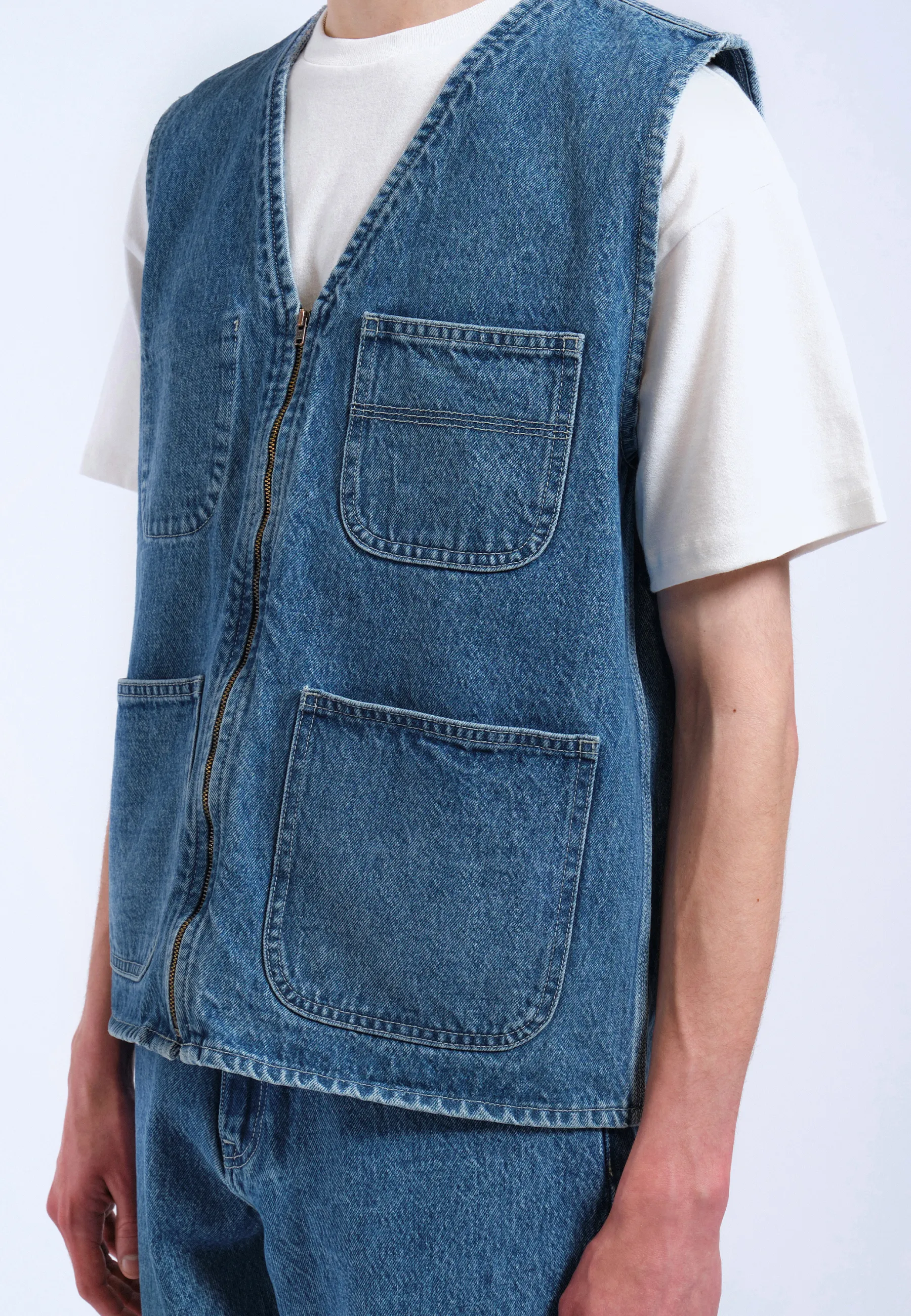 Denver Worker Vest - Stream Sky Retro Contrast - Image 8