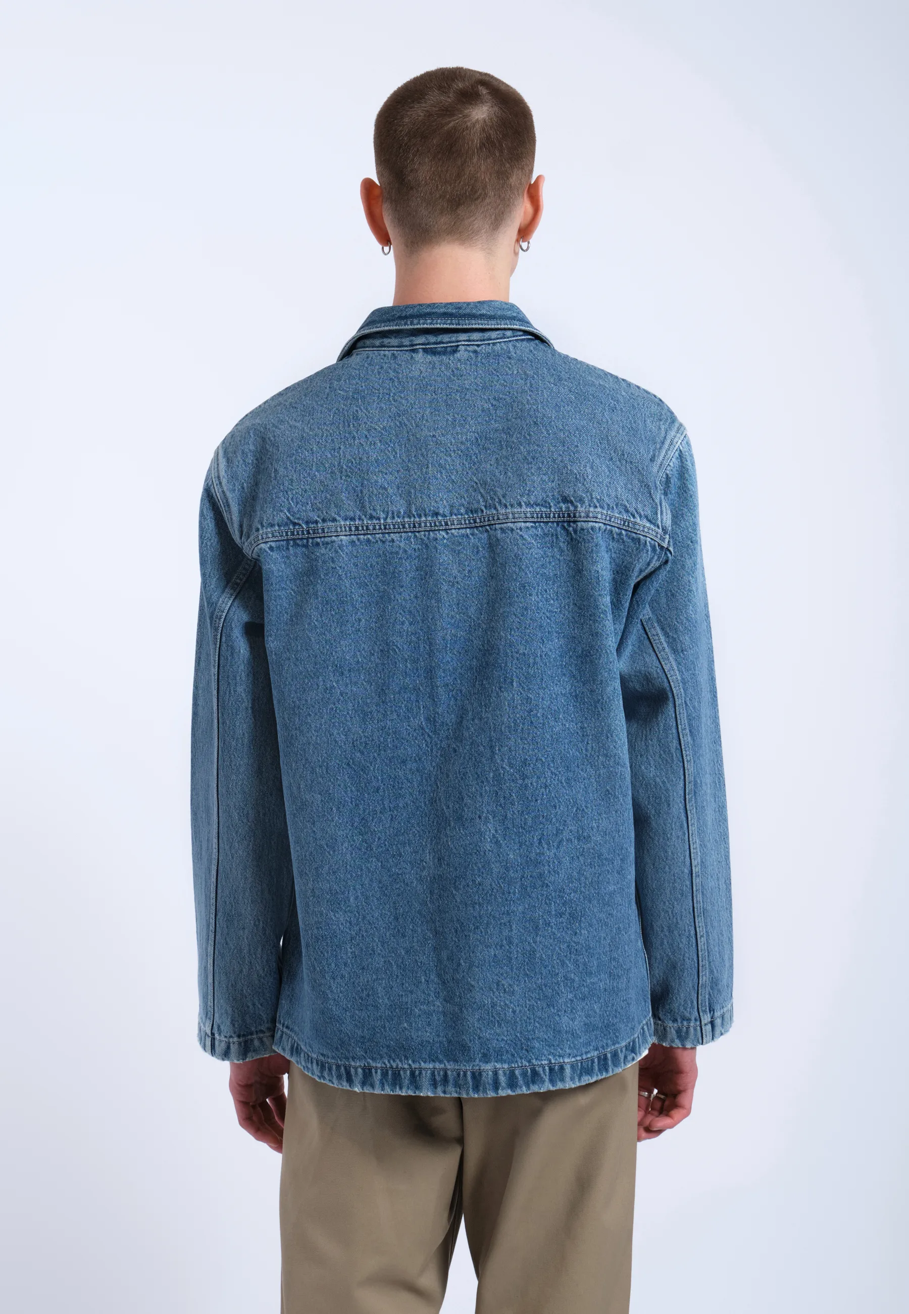 Devon Worker Jacket - Stream Sky Retro Contrast - Image 12