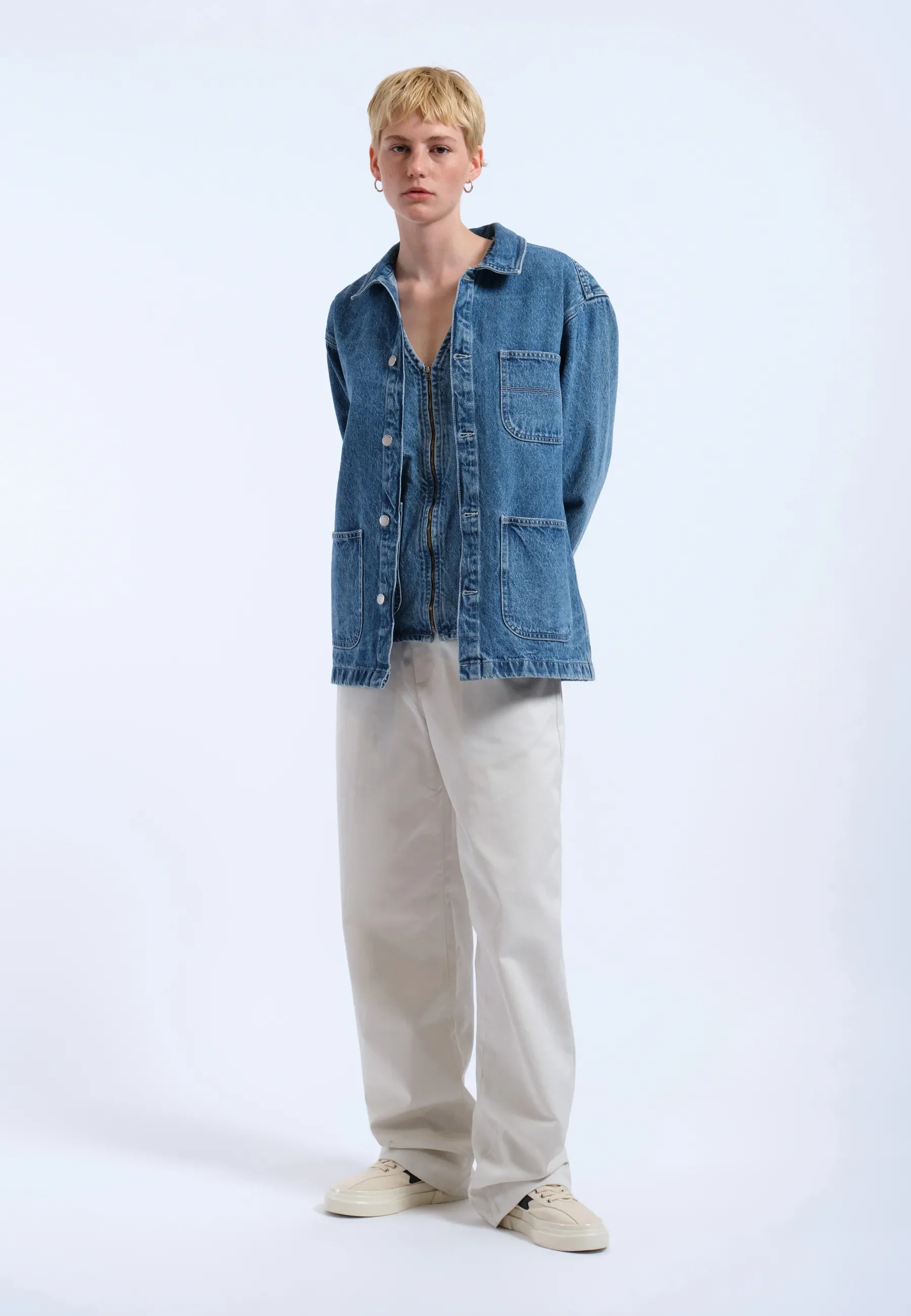 Devon Worker Jacket - Stream Sky Retro Contrast - Image 13