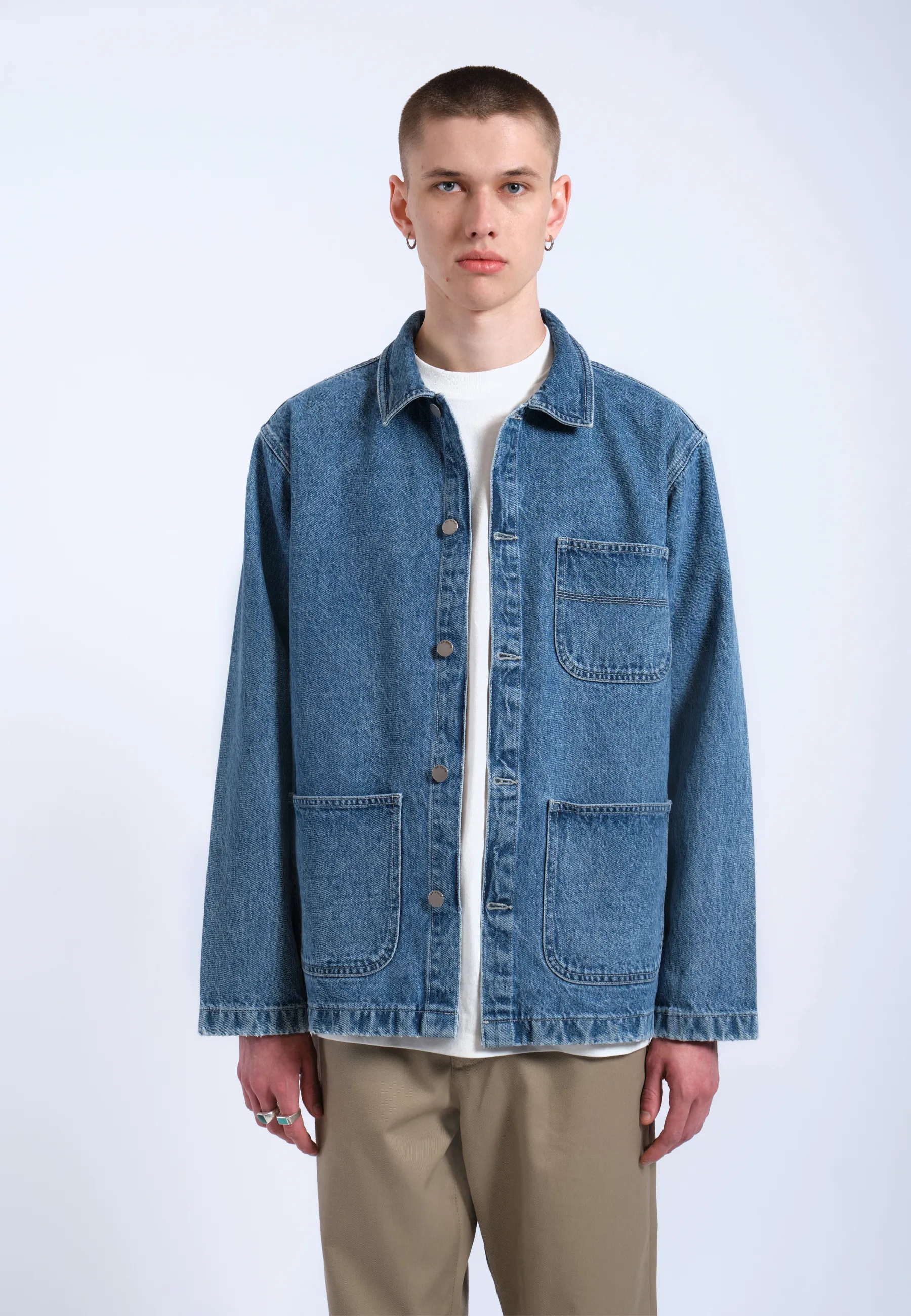 Devon Worker Jacket - Stream Sky Retro Contrast - Image 8