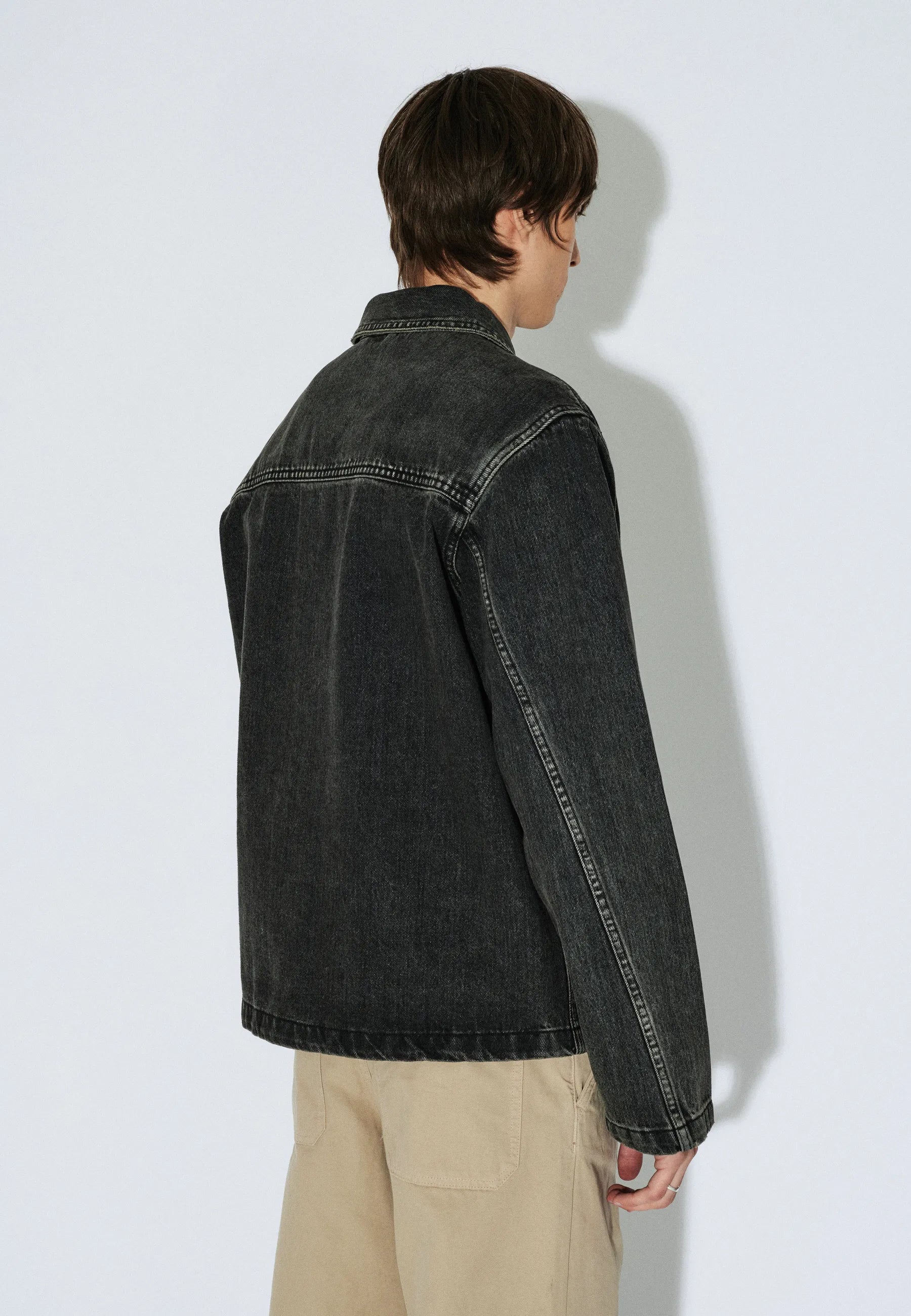 Evon Worker Jacket - Aged Black - Image 15