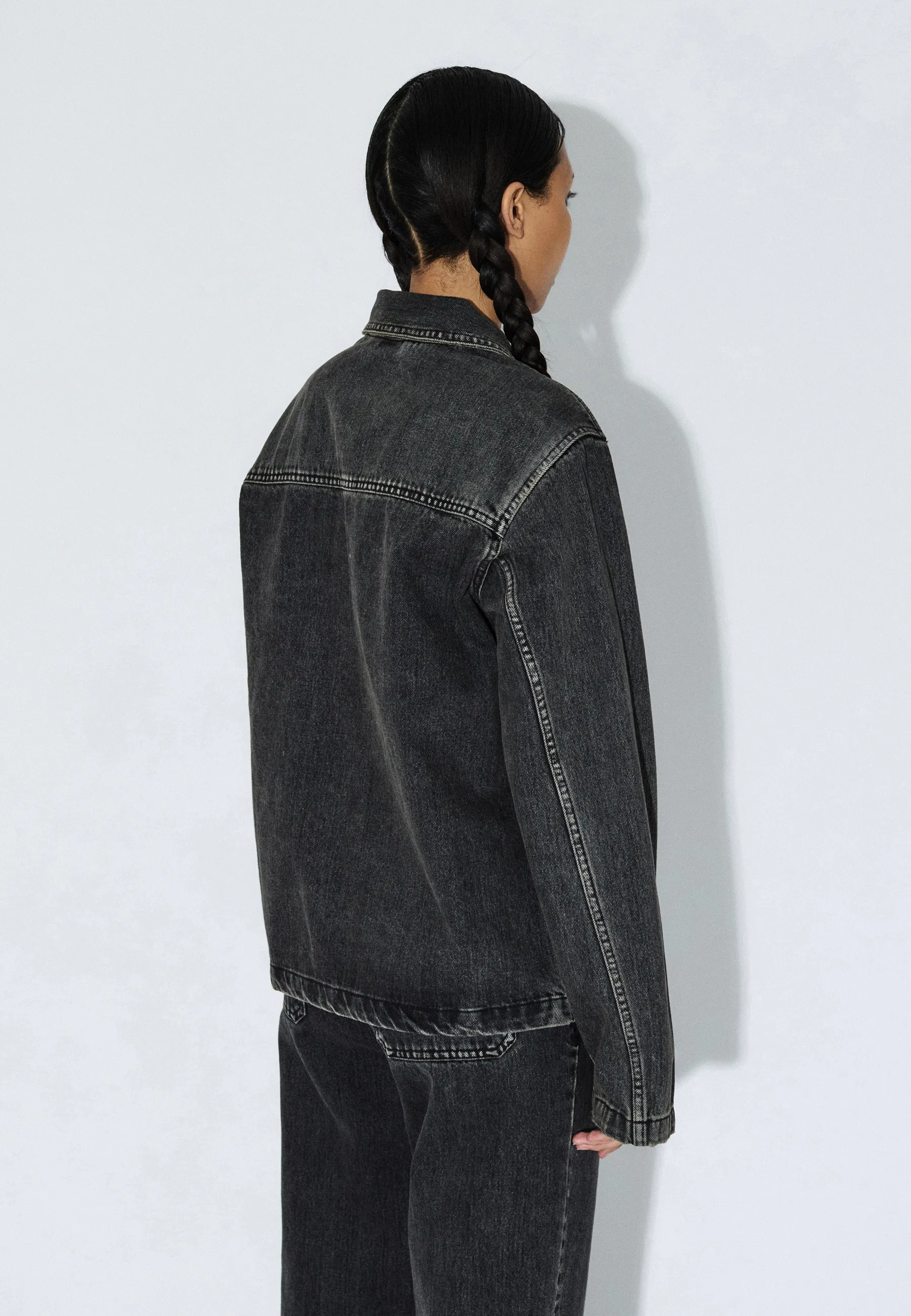 Evon Worker Jacket - Aged Black - Image 6