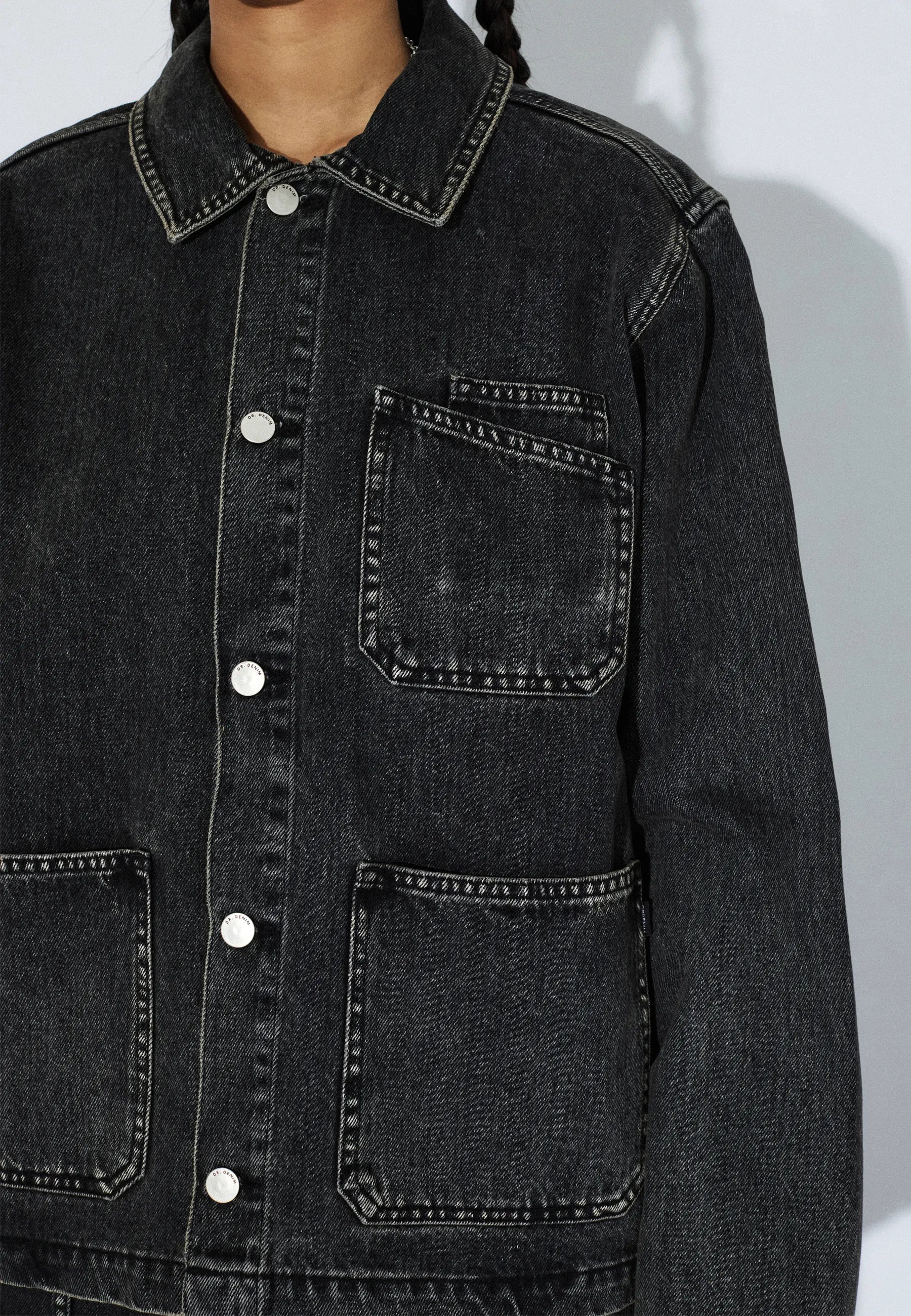 Evon Worker Jacket - Aged Black - Image 7