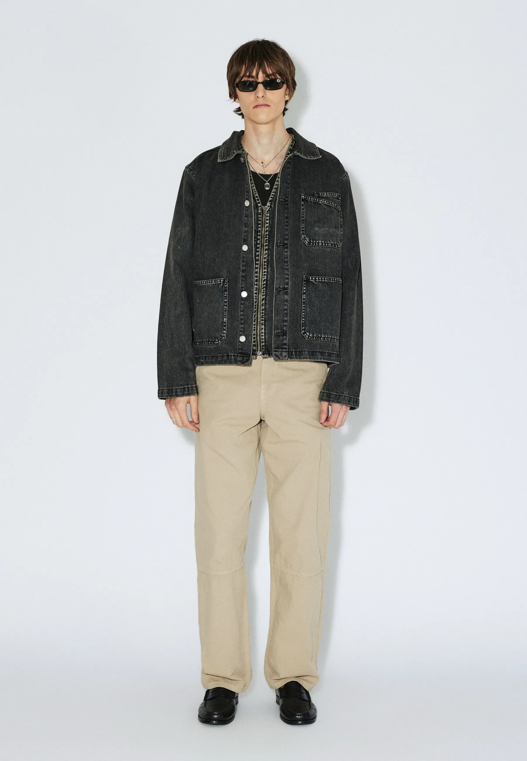 Evon Worker Jacket - Aged Black - Image 9