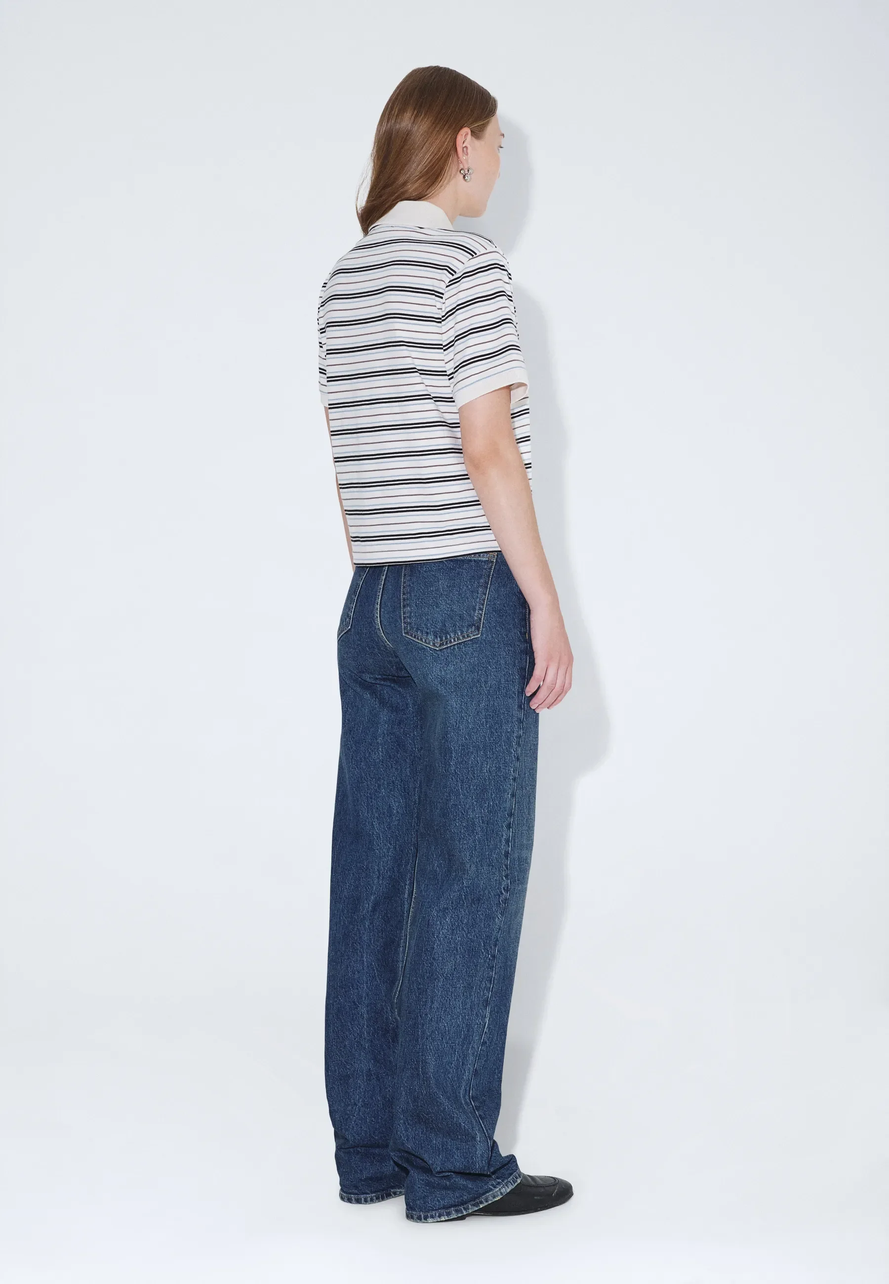 Jade SS Polo - Ecru Stripe - Image 4