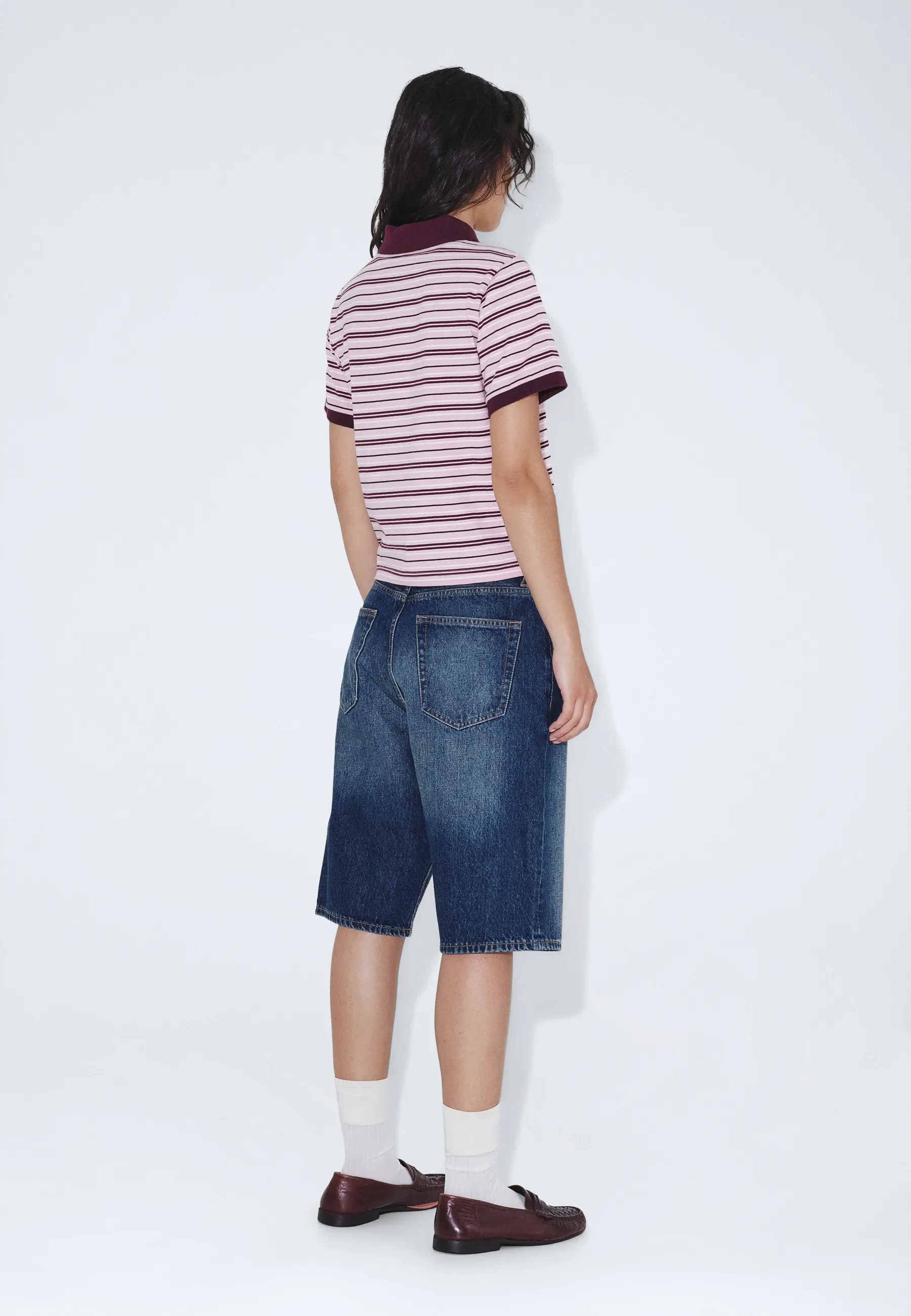 Jade SS Polo - Pink Stripe - Image 4