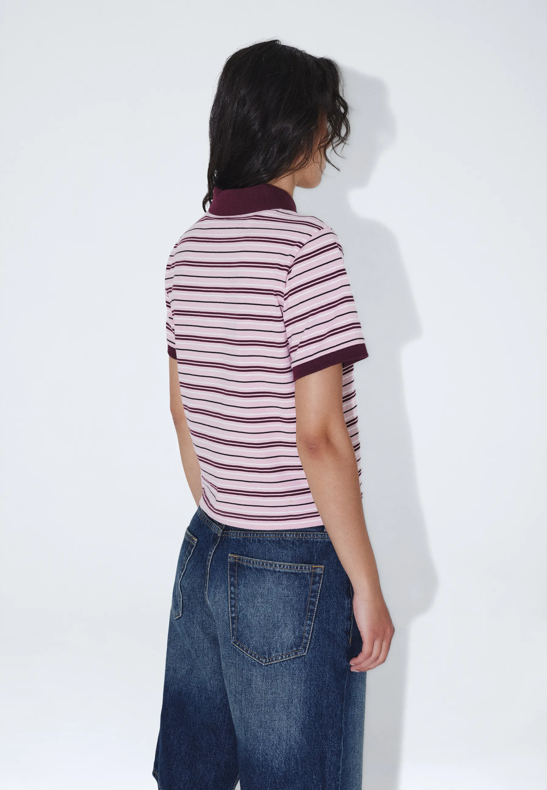 Jade SS Polo - Pink Stripe - Image 7