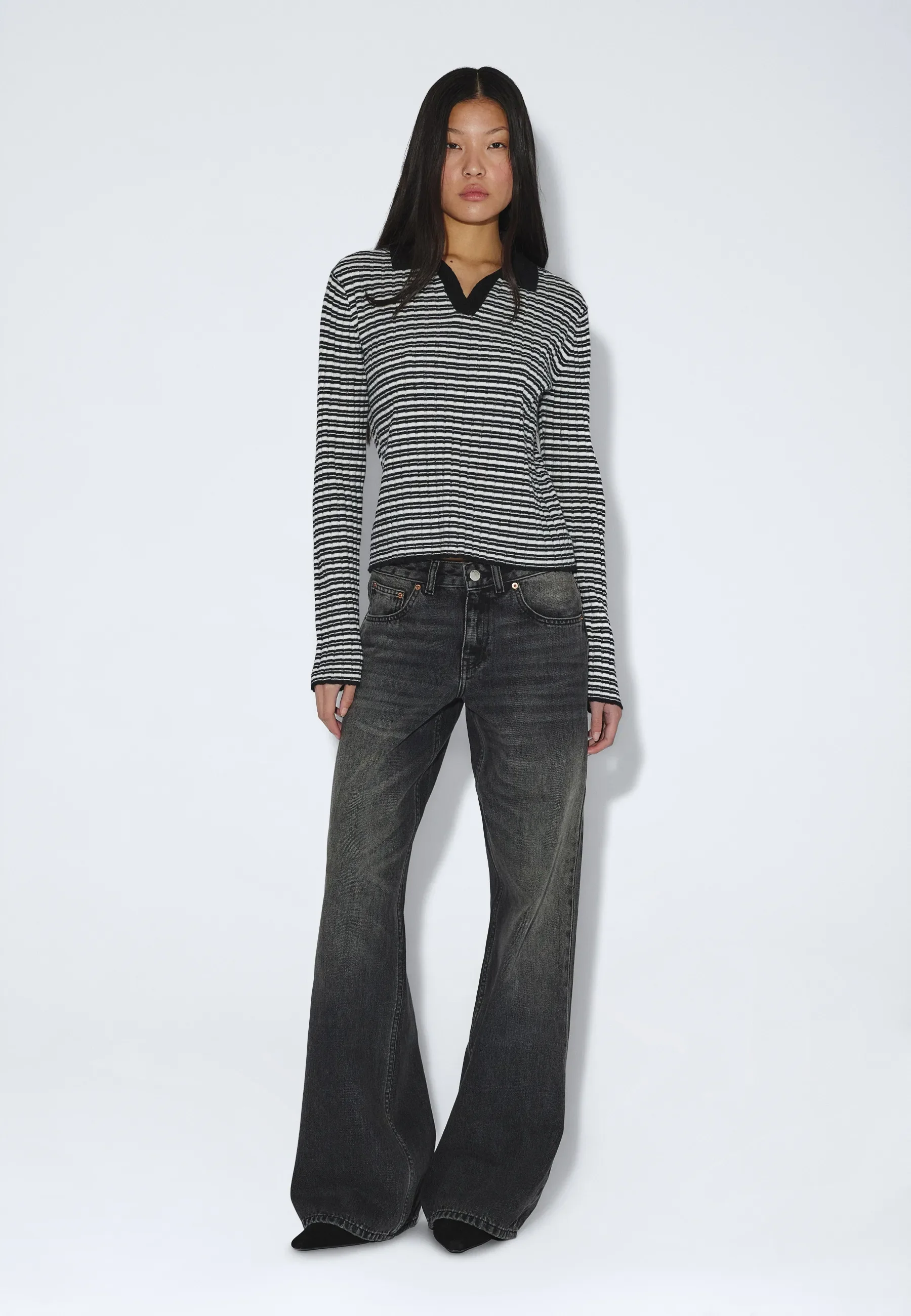Laila Sweater - Off White Black Stripe