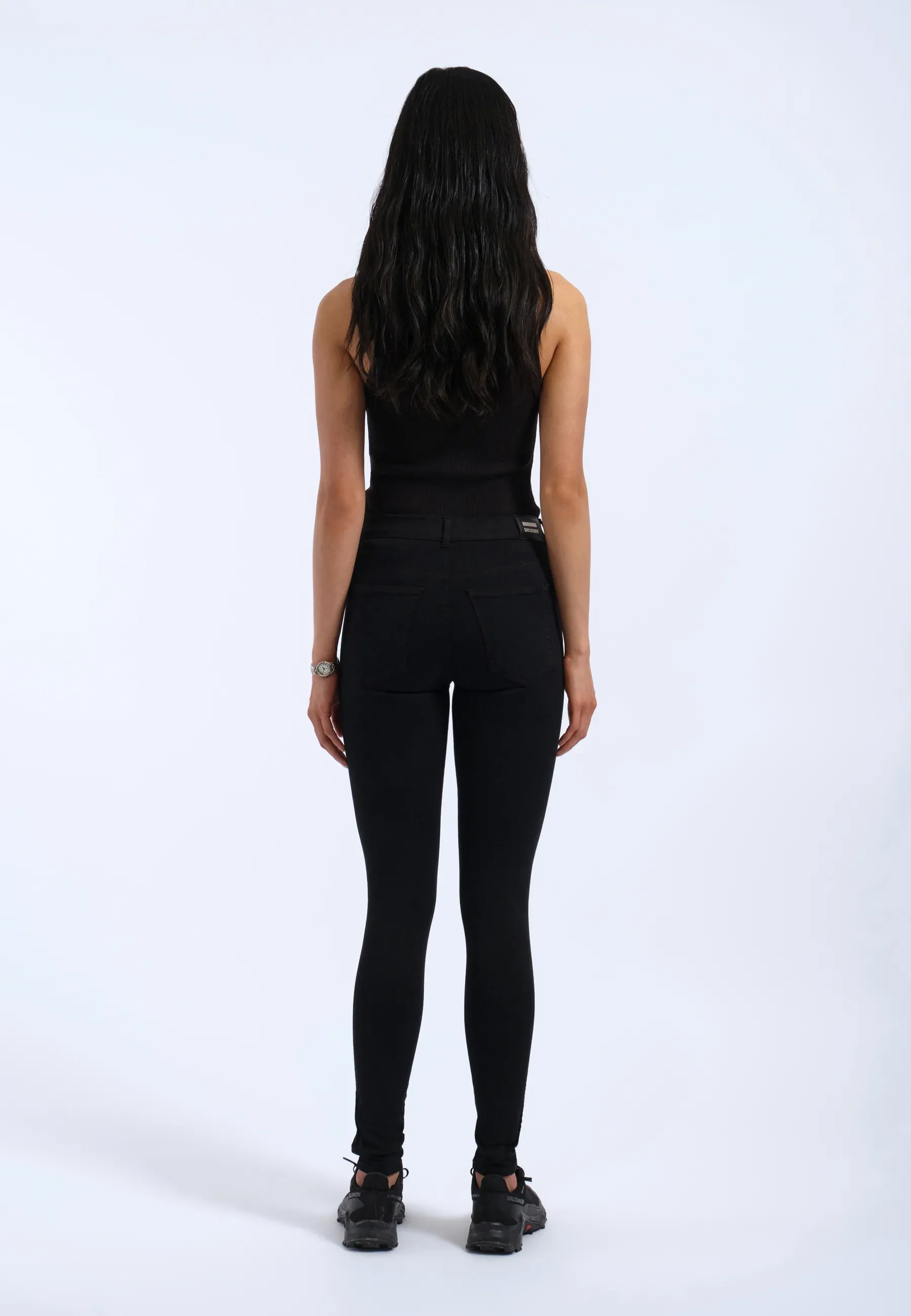 Lexy Mid Skinny - Black ripped knees - Image 5