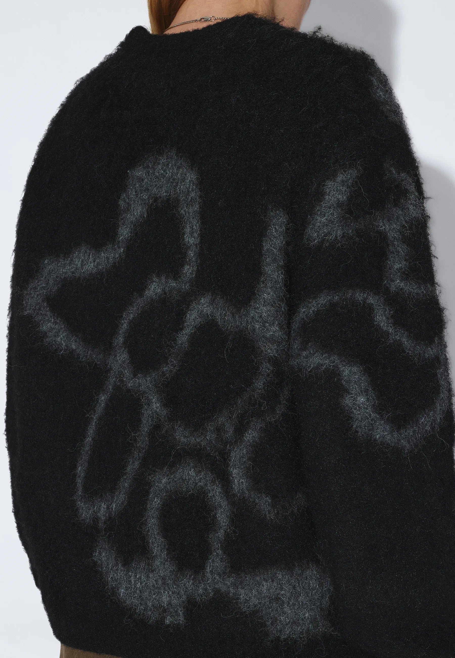 Mic Sweater - Black Grey Flower - Image 19