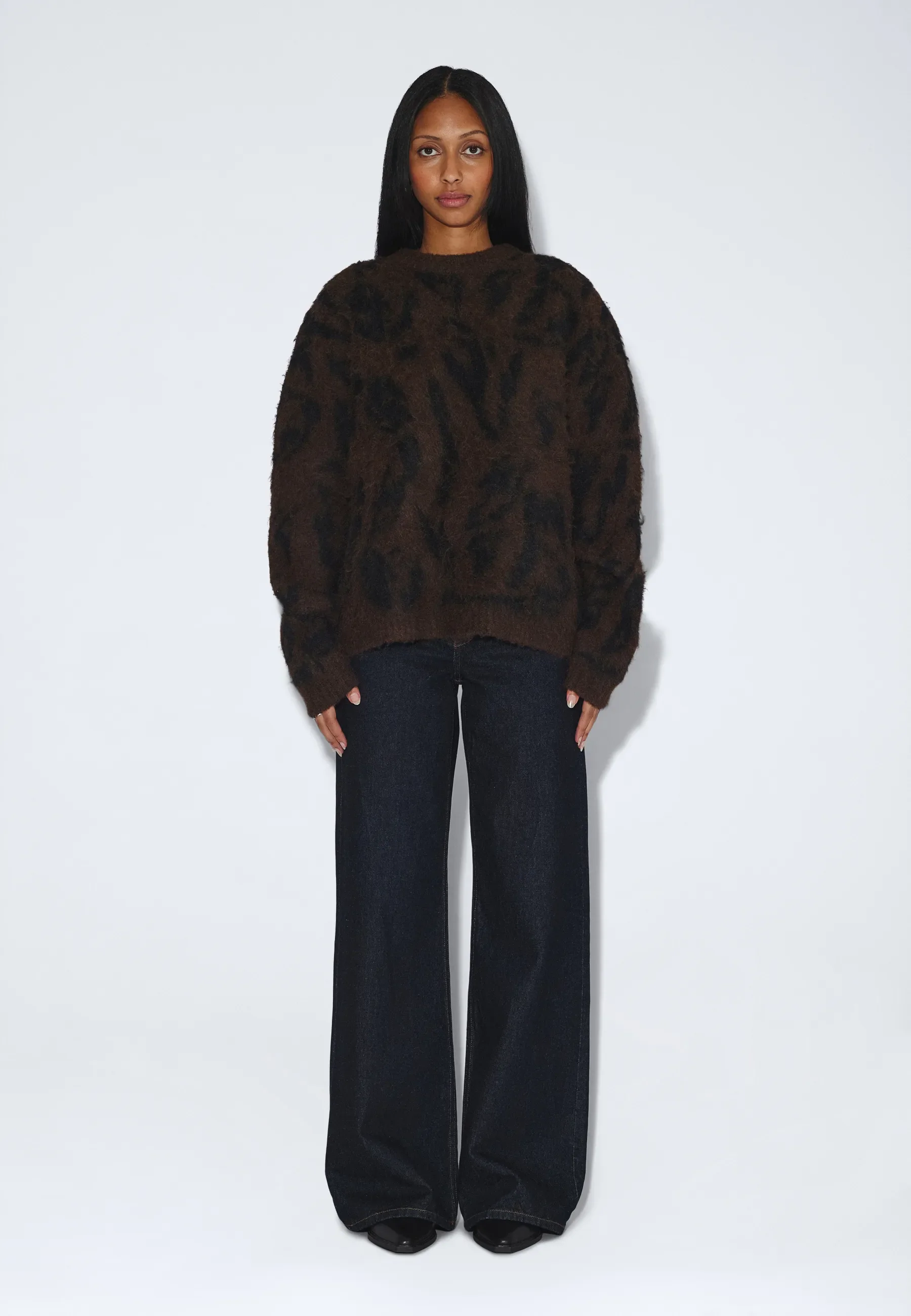 Mic Sweater - Brown Black Scribble - Image 2