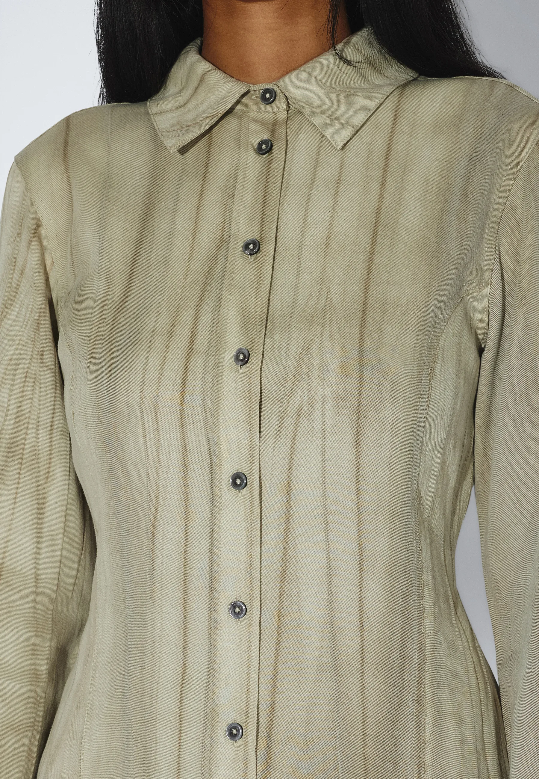 Mila Seam Shirt - Washed Beige - Image 10