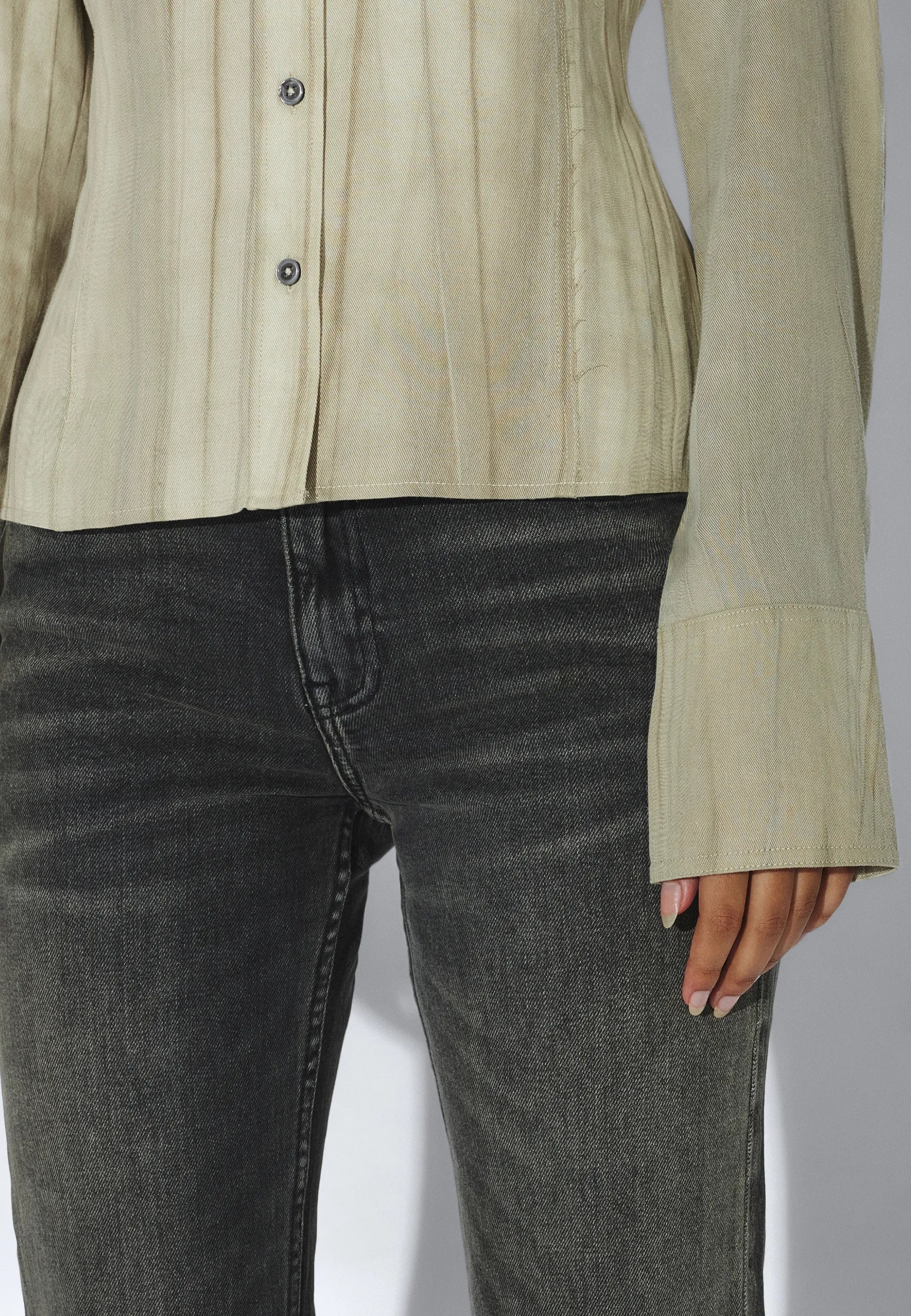 Mila Seam Shirt - Washed Beige - Image 11