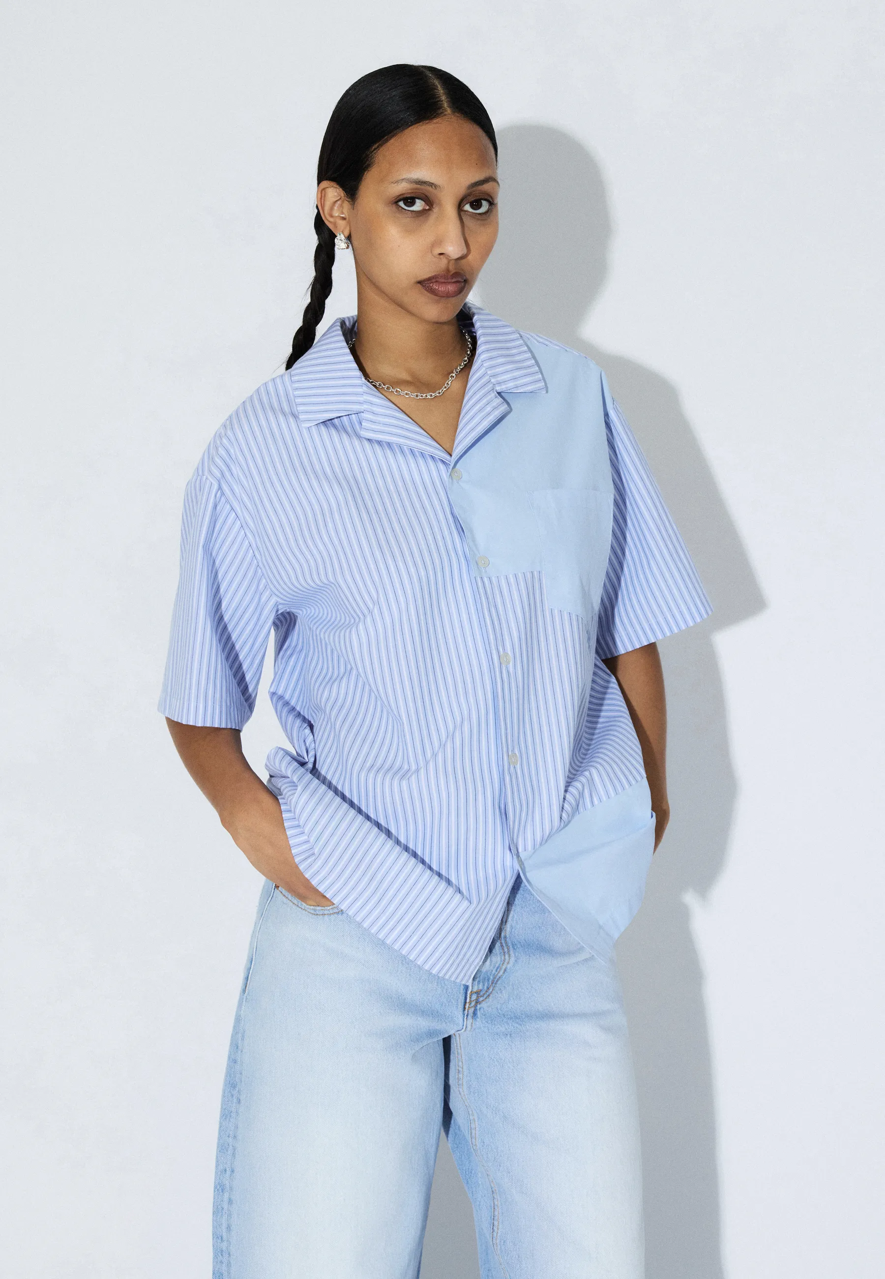 Mile Shirt - Lt Blue Stripe Mono - Image 3