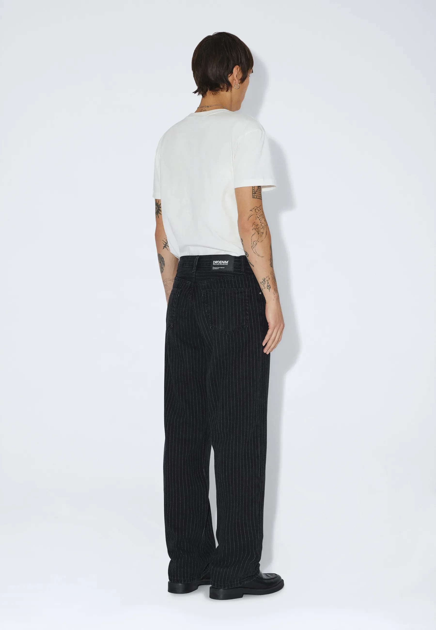 Omar Relaxed Pleated - Washed Black Pinstripe - Image 4