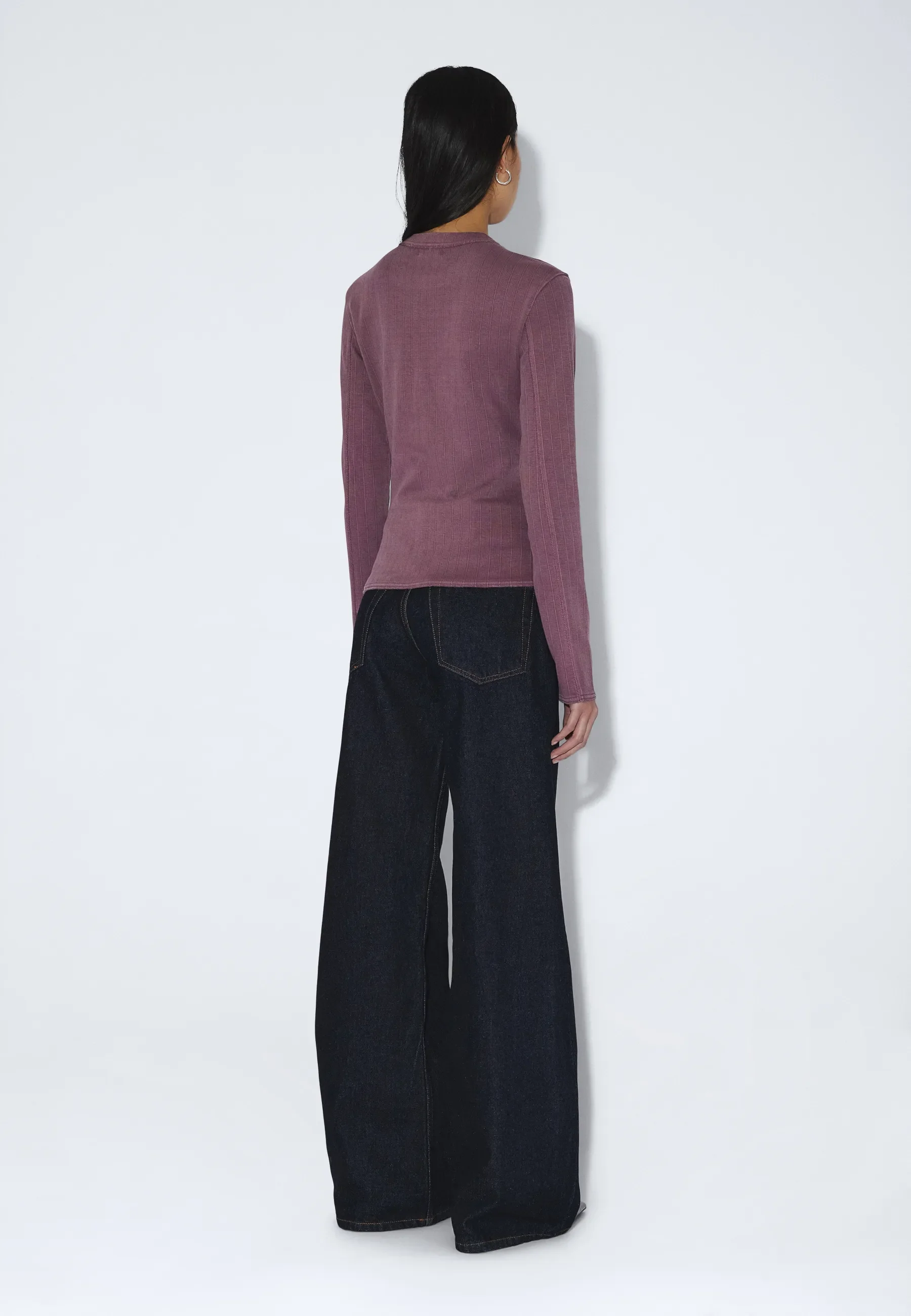 Stella Seam Rib Top - Washed Aubergine - Image 4