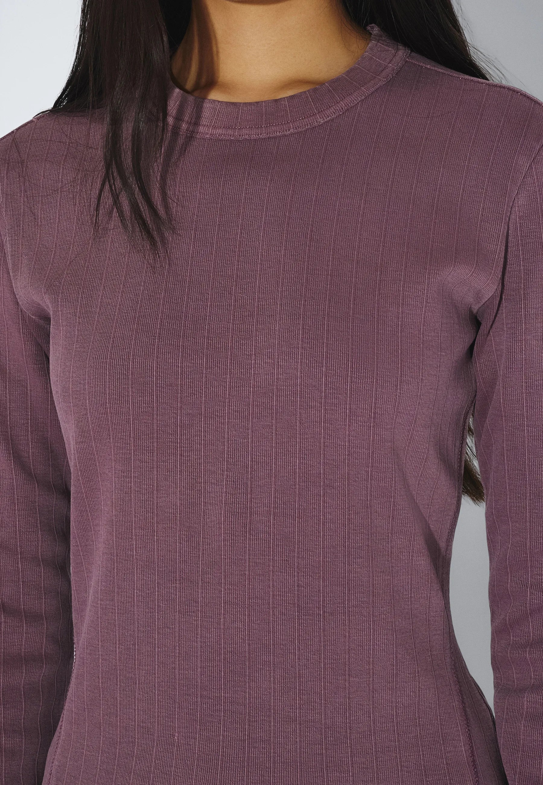 Stella Seam Rib Top - Washed Aubergine - Image 9