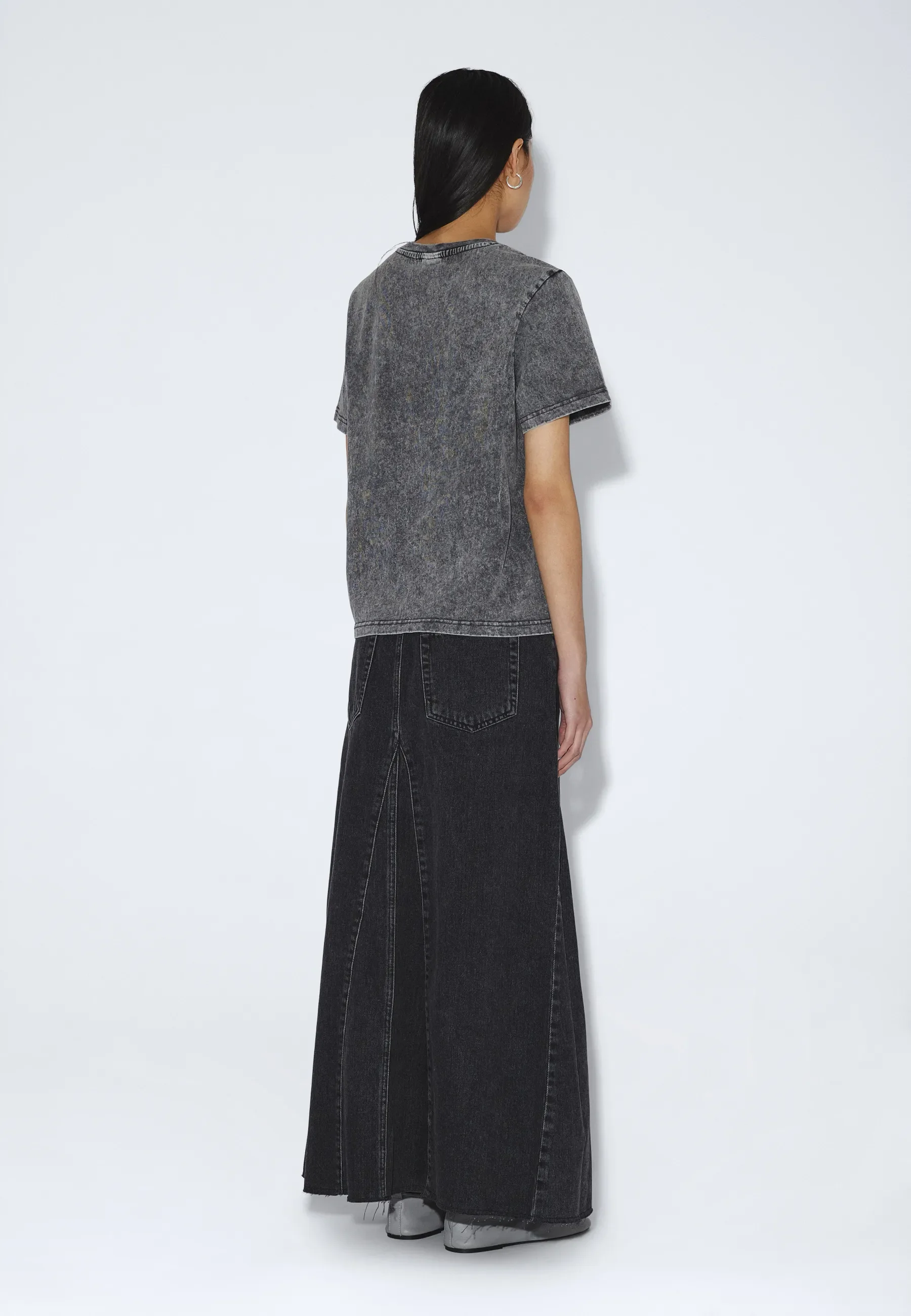 Talia Seam Tee - Washed Grey - Image 6