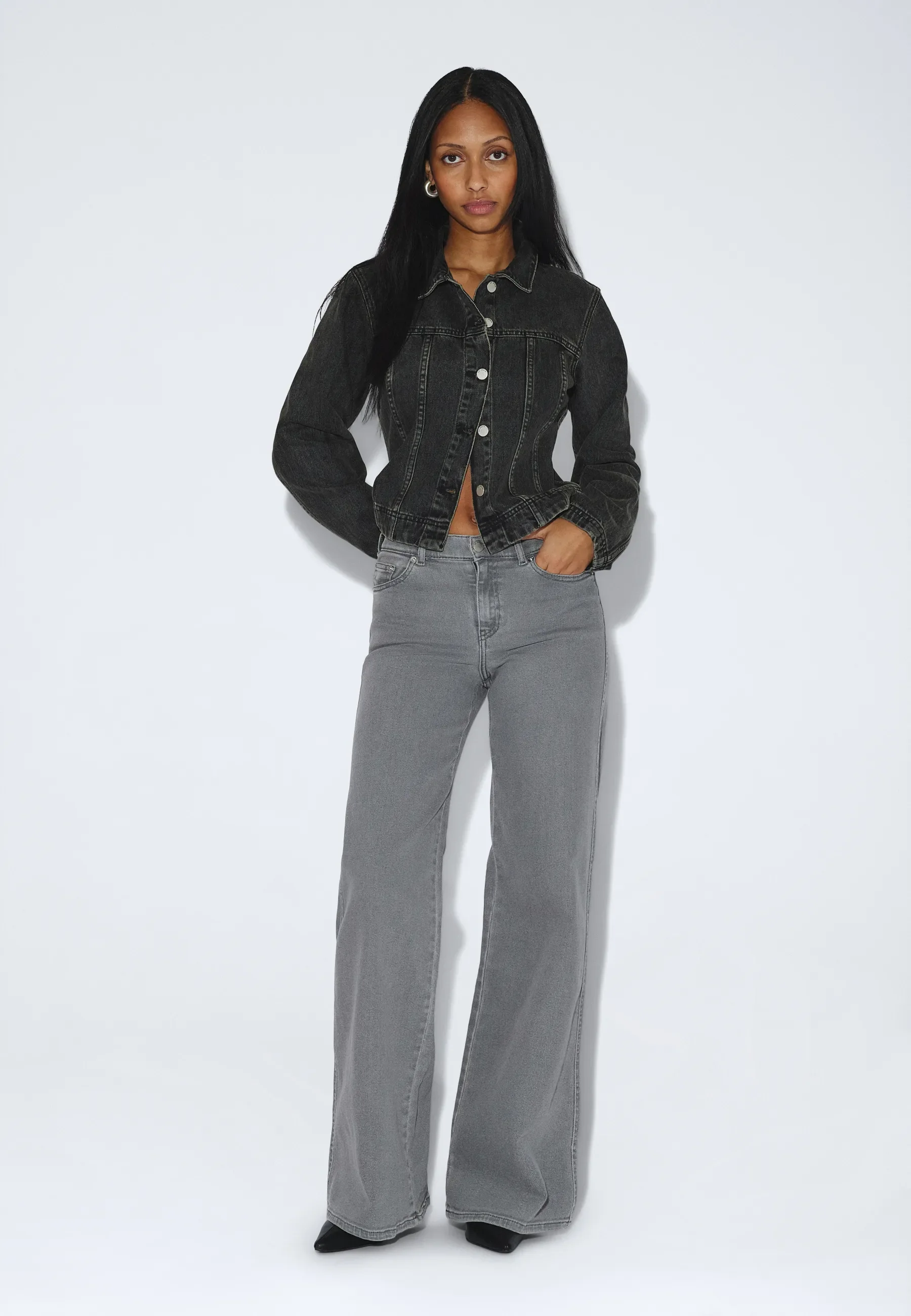 Zila Mid Wide - Light Grey Mist Plain